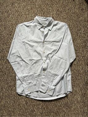 Vince Men's White Long-Sleeve Button-Up Shirt